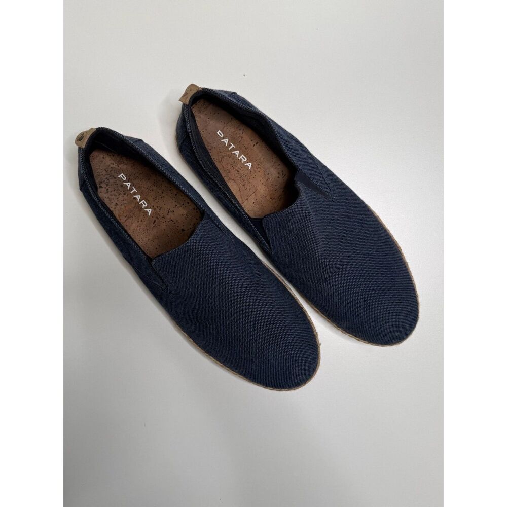 Patara Men’s 13 Navy Blue Canvas Espadrille Slip On Shoes Cork Insole Casual
